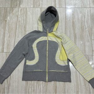 Vintage Lululemon Gray and Yellow Zip-Up Hoodie
